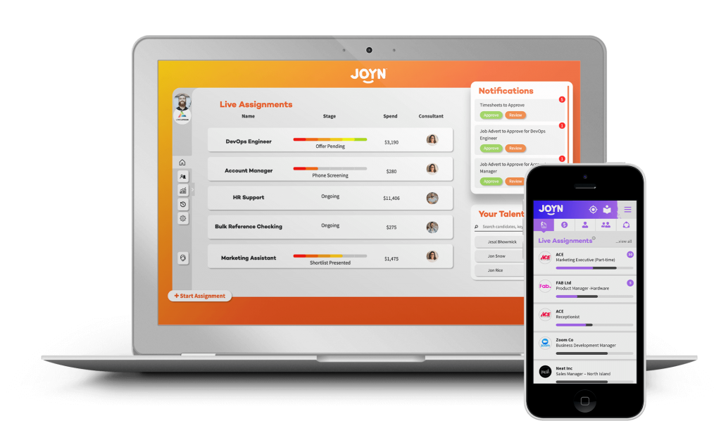 JOYN technology platform desktop and mobile