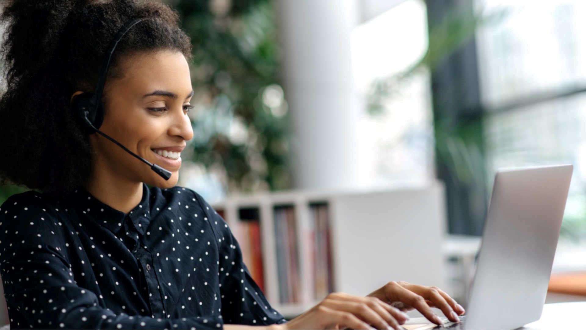 Female recruiter using recruitment technology laptop